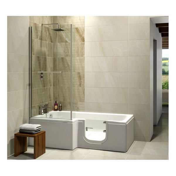l shaped walk in shower screen
