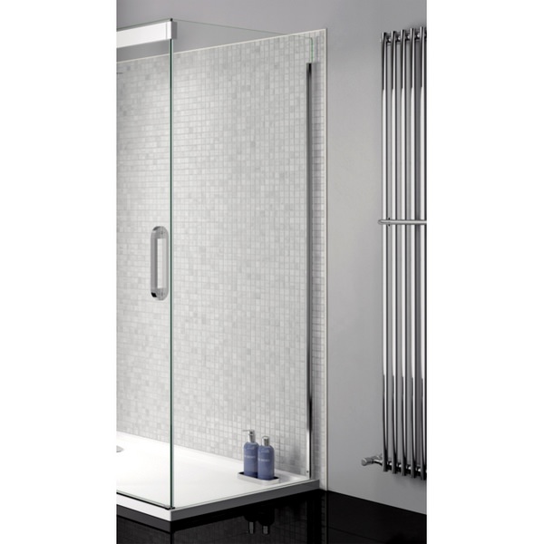 April Prestige Frameless 760mm Clear - Silver Side Panel For Shower Enclosure
