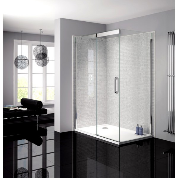 Alternate image of April Prestige Frameless 760mm Clear - Silver Side Panel For Shower Enclosure