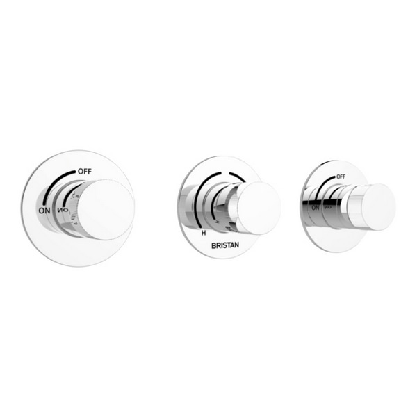 Bristan Orb Recessed Thermostatic Dual Control Shower Valve With Stopcocks
