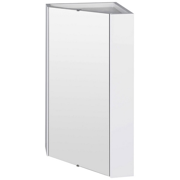 Lauren Mayford High Gloss White 459mm Corner Mirror Cabinet