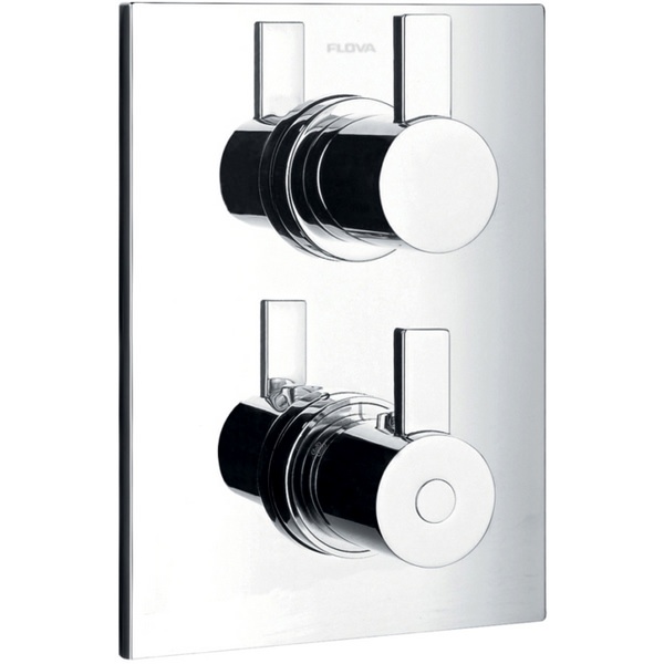 Flova Str8 Concealed Thermostatic Shower Valve With 2 Way Diverter