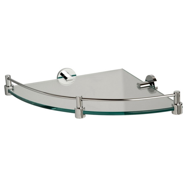 Miller Classic 220mm Corner Glass Shelf With Guard Rail