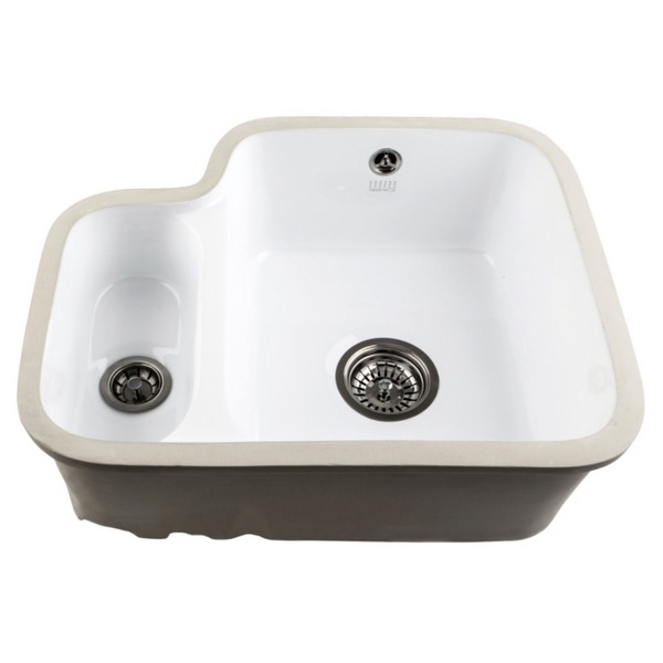 Additional image of 1810 Company Etroduo 343-136UC 1.5 Bowl Undermount Ceramic Sink