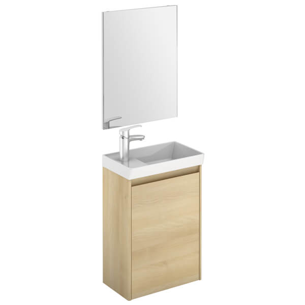Additional image of Frontline Enjoy 450mm Wall Hung Cloakroom Vanity Unit And Mirror Set